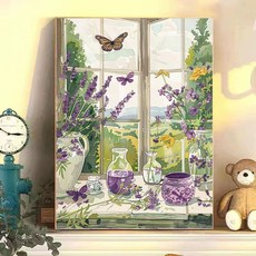 레진 사각 보석십자수 diy DIY 초대형, 30x40+화각, 화필+물감+내부 프레임, 창대 꽃병 2