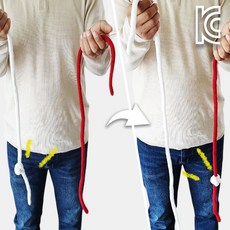 [KC인증]흰색로프에 있는 매듭이 빨간색 로프로 순간 이동하는 마술 무빙로프, 1세트
