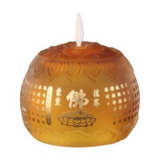 QDY 계절 축제를 위한 LED 차 빛 촛불 점멸 없는 불교 빛, 7cmx9.2cm, 유리, 노란색