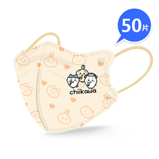 兒童專用口罩 韓版蝶型 KN95高端防護 過濾98% 獨立包裝 4D立體口罩 4-13歲可愛小孩大童口罩, 1套, 【兒童蝶型】米色卡哇 獨立包裝, 50個裝