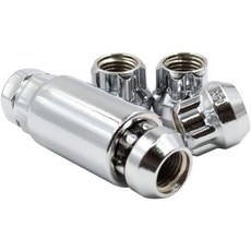 휠 액세서리 부품 4개 잠금장치 열쇠 9/16인치-18 나사산 오픈 엔드 롱 0.83인치 잠금 너트 크롬 이중 육각 13/16인치 및 3/4인치 램 2500 3500 포드 F2, Chrome, 9/16"-18