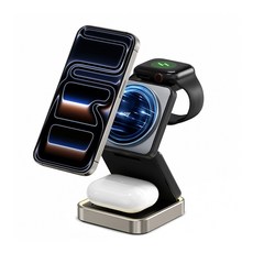 맥머트 3in1 폴더블 맥세이프 고속 무선 충전기, 1개, 블랙