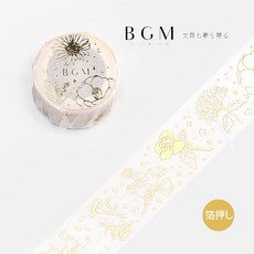 BGM 燙金金箔和紙膠帶 金碧之花系列 手帳裝飾膠帶, 1個