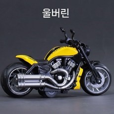 되감기 합금 오토바이 장난감 소리 불빛 효과 어린이 바이크 완구 피규어, 울버린  옐로우, 1개
