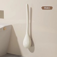 簡約壁掛式馬桶刷 - 無死角清潔，浴室收納好幫手, 奶油白