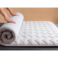 라텍스 매트리스 토퍼 침대 바닥 하드 1인용 메모리폼, 1cm, 웨이브그레이 4cm