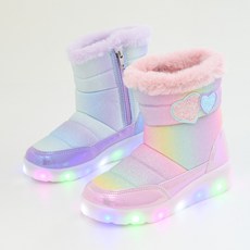 바니 슈가하트 불 여자 주니어 겨울 털안감 여아 LED 겨울부츠