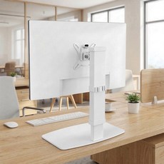 이지마운트 모니터 스탠드 거치대 높이조절 피벗 벽밀착 CMC1032, White, 1개