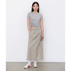 [무신사스탠다드] WOMAN 우먼즈 나일론 밴딩 롱 스커트 [라이트 베이지]