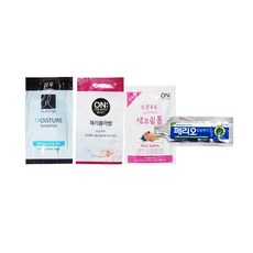 여행용 세면도구세트 샴푸20개+바디워시20개+폼클렌징20개+치약20개 일회용 휴대용, 1개