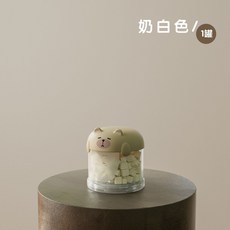 寵物糧分裝罐貓糧狗糧儲存桶儲糧密封防潮糧食存儲收納盒子戶外出, 奶白1個【密封防潮】, 1個