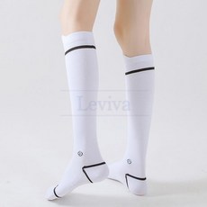 레비바 골프양말 2p 여성골프양말, 화이트 블랙, 2개