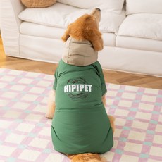 HIPIPET 寵物狗狗秋冬季中大型犬連帽四腳棉衣保暖衝鋒衣, 蒂安綠, 1個