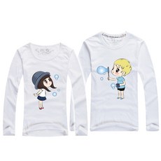 艾咪e鋪 情侶裝 純棉長T MIT台灣製造 長袖 吹泡泡情侶 班服 團體服