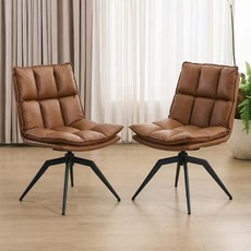 다용도 회전식 식탁 의자 회전 의자 카페 의자 인테리어 의자 홈카페 의자 2P, 2개, 갈색