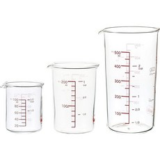 이와키 이와키 내열 유리 계량 컵 메이저컵 100ml·200ml·500ml 3개 세트, 1개