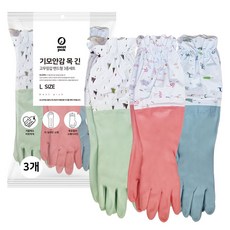 모스트픽 기모안감 목 긴 고무장갑 밴드형 3종세트, 혼합색상, 대(L), 3개