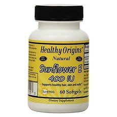Healthy Origins 向日葵維他命E 400IU無糖軟膠囊, 1個, 60 件