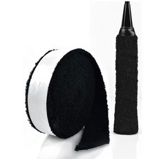 GLL 타월 라켓 오버그립 흡수력이 뛰어난 면 타월 미끄럼 방지 땀 흡수 그립 테이프 테니스 배드민턴 라켓볼 스쿼시 야구용 핸들 보호, 9.1m(32피트) 타월 오버그립 블랙