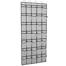 多功能門後儲物袋 收納掛袋 門後掛勾置物袋 門後收納神器 多層儲物空間, 白色35格
