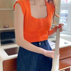 치코엘라 ㅡ 라에나캡소매 스퀘어넥 니트