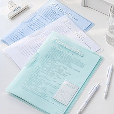 위클 파스텔 A4파일 케이스 3종세트 회전클립홀더 쫄대파일 서류 자료정리 화일 고급형, 3세트, 화이트블루민트