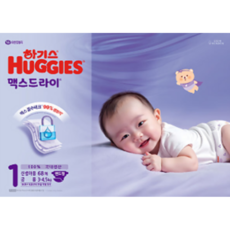하기스 맥스드라이 밴드형 기저귀 남녀공용 중형, 1단계, 240매