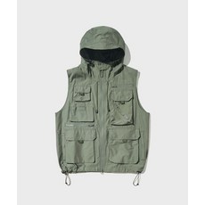OUTSTANDING SAFARI HOOD VEST_L.GREEN 381756
