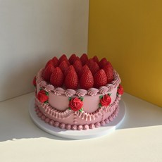 특대형 꽉찬 딸기모형케이크 24cm 웨딩촬영 웨딩스냅 브라이덜샤워, 1개
