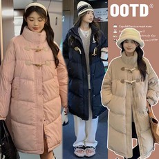 겨울 가운 롱 패딩 한국판 루즈핏 날씬해 보이는 패션 임부복