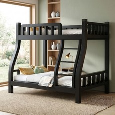 솔리드벙크 공간활용 성인 아동 겸용 분리형 2층 철제침대, 화이트상단 120cm - 하단 140cm프레임