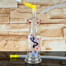 創意造型水晶玻璃水煙壺雙重過濾過濾菸嘴玻璃過濾水菸袋兩用煙鍋, 1個, 默認:無規格