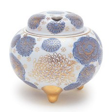 【新月集】日本九谷燒 青花詰香爐, 1個