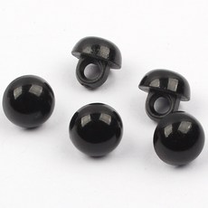 콩단추 하프단추 반콩 눈알 9mm 20개, 블랙