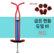 점핑 폴 바운서 틴 장난감 성인 피트니스 더블 싱글 어린이 인형 키즈, 더블바 레드+보호장비(유스 곡선)