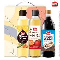 해표 맛술500ml 사과식초500ml 굴간장500ml(3종), 1세트, 맛술500ml+사과식초500ml+굴간장500ml