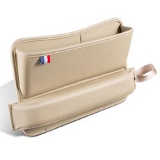 《台灣現貨 二合一縫隙置物盒》汽車縫隙收納盒 車用座椅縫隙收納 汽車置物盒 車內收納 縫隙填充【VR040780】, 米白色, 1個