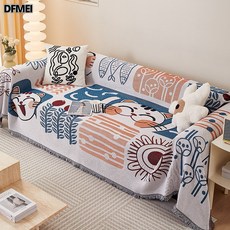 DFMEI 沙發毯沙發巾蓋布戶外客廳沙發蓋巾雙面靠加厚背巾露營, 1件, 招財貓【雙面可用】