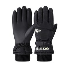 스멜모리 스마트터치 남녀공용 방수 방한 스키장갑 보드장갑, 블랙(여성용), 1개