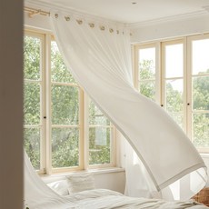 홈키안 비침없는 도톰차르르 거실 쉬폰커튼 아일렛형