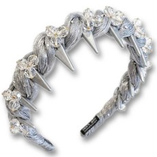 하이유니 [볼륨UP] 스파클링 크리스탈큐빅 논슬립 톱니 머리띠 헤어밴드