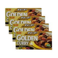 일본카레 에스비 골든카레 중간매운맛 4개 고형카레 커리, 198g