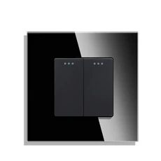 벽 스위치 푸시 단추 켜기 끄기 조명 스위치 EU 러시아 표준 전원 스위치 유리 패널 방수 1 갱 2 갱 3 갱 1, 02 1way, 01 빠른, 11 2gang black