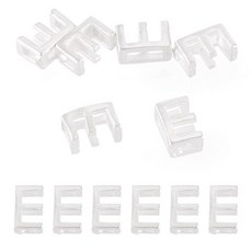 Magibeads 6피스 925 스털링 실버 할로우 레터 비즈 팔찌 미니 3D 글자 U 이니셜 알파벳 수평 구멍 참 주얼리 제작용 귀걸이 목걸이 공예용 290284 891023, 실버 E