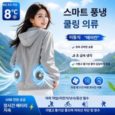 온모드 쿨링조끼 아웃도어 냉각조끼 클립선풍기 웨어러블선풍기, 4XL 90kg, 그레이 단품(팬포함), 기본 색상