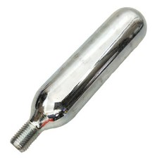 【CO2 16g 小鋼瓶】台灣製造 帶牙鋼瓶 打氣筒用 有牙鋼瓶 補充氣瓶 快速 高壓鋼瓶罐【K23-24】, 1個, 銀色