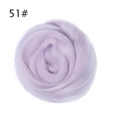 Jiwuo Wool Roving for Needle Felting 메리노 울 로빙 Premium Combed Top DIY 공예 핸드 스피닝 Felting 프로젝트에 적합, 51, 50 그램, 1개