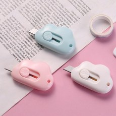 미니 구름 커터칼 휴대용 택배칼 언박싱 문구용 1개