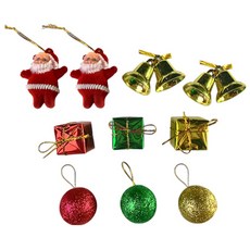 聖誕吊飾組合包 10入組合 4組 紅 綠 金, 紅, 綠, 金