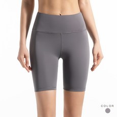 LUCISSI 高腰五分瑜珈褲 提臀運動短褲 大尺碼 迷霧灰